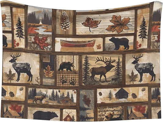 Cabin Blanket for Dog Cat - Rustic Dog Blankets 40x30 Buffalo Plaid Puppy Throw Blanket for Couch Sofa Bed