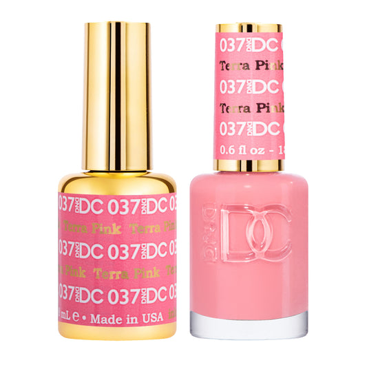 Dnd Dc Gel Polish Set, Pink Collection, Uv/Led Gel Polish And Air Dry Nail Lacquer, Matching Chip-Free Polish Duo, 037 Terr Pink