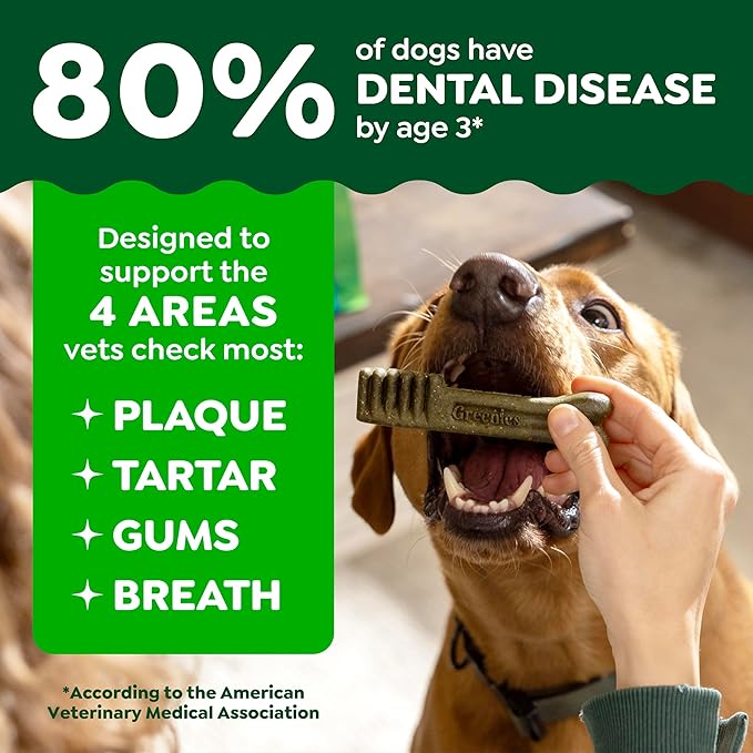 Greenies Veterinarian-Recommended Adult Natural Dental Dog Treats Petite Size, Fresh Flavor, 12 oz. Pack, 20 Count