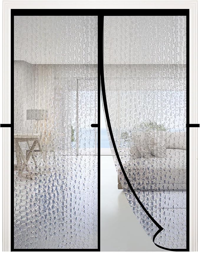RELIANCER Magnetic Thermal Insulated Door Curtain,Waterproof EVA Door Cover,Fit Doors Size Up to 58"x96",Temperature Protection Insulated Doorway Curtain Partition,Patio Self-Closing Doors Net Screen