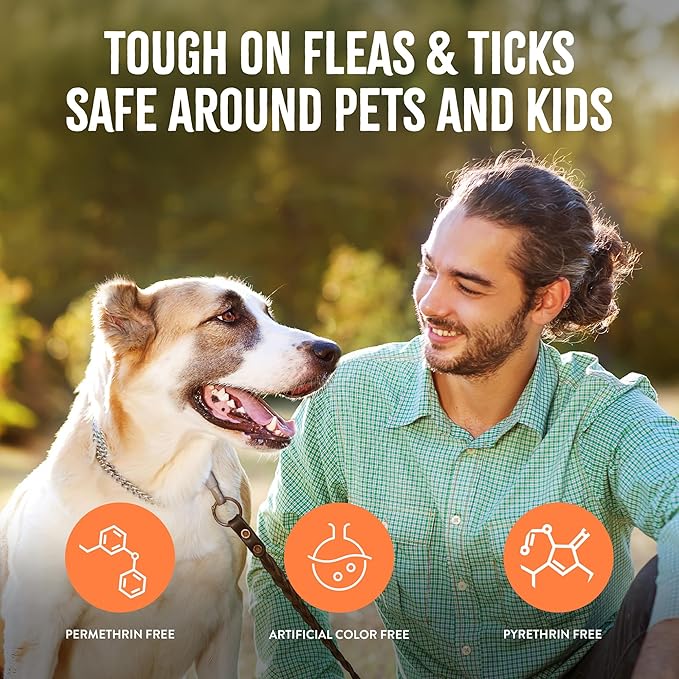 TropiClean Max Strength Flea and Tick Shampoo Treatment for Dogs, Powerful & Natural Defense, Prevention for Large & Small Dogs, Made in USA, 20oz
