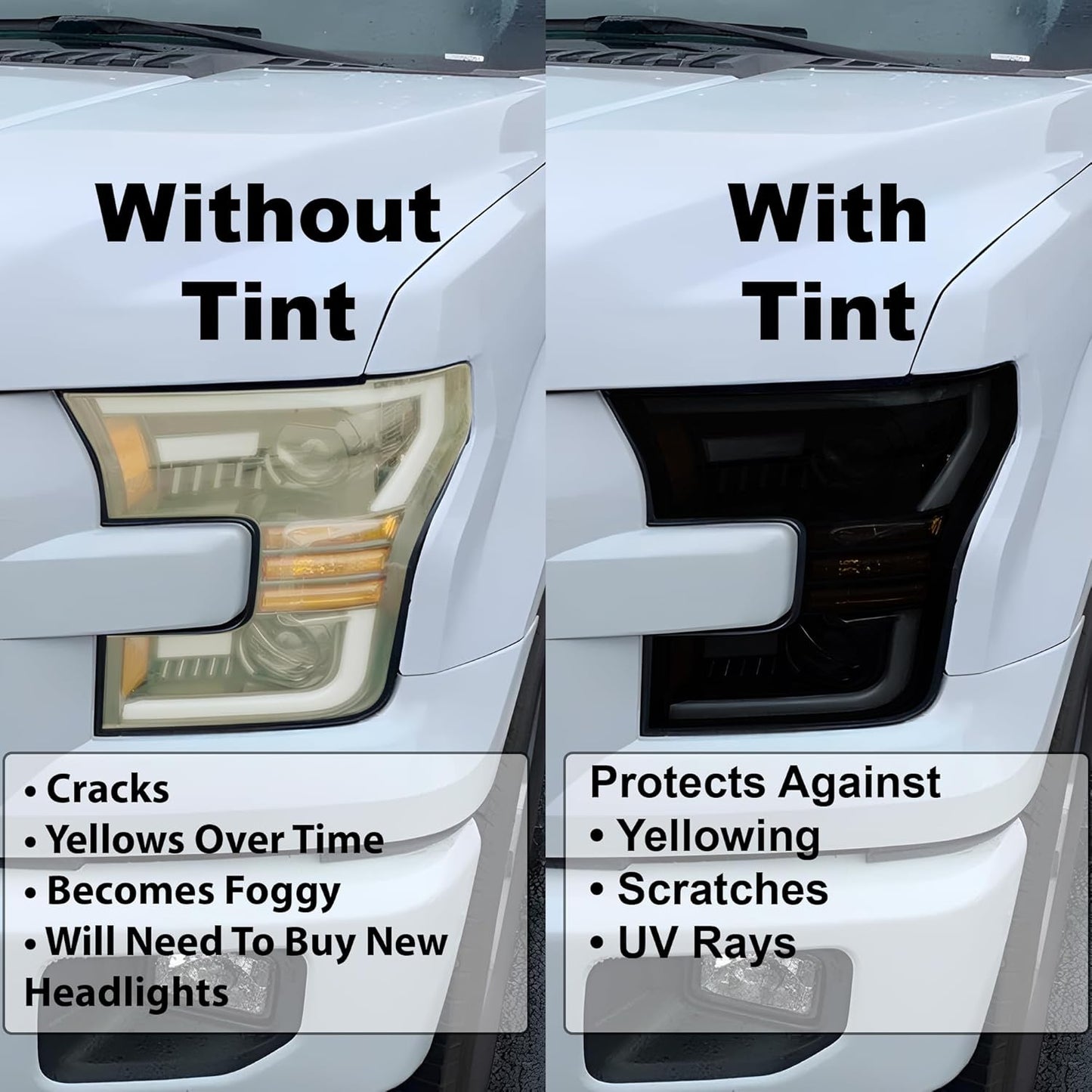 BOGAR TECH DESIGNS Full Headlight Head Light Tint Kit Compatible with Kia Forte 2019-2021, Dark Smoke