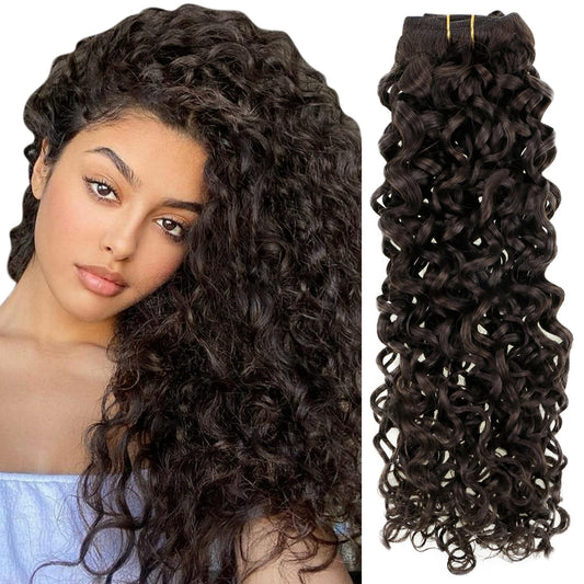 Hetto Brown Curly Clip In Hair Extensions Natural Wavy Clip In Curly Hair Extensions #2 Dark Brown Curly Hair Extensions 22 Inch