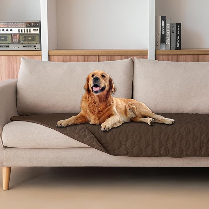 gogobunny 3X Stronger Waterproof Pet Blanket, Scratch Proof Furniture Protector for Dogs Cats, Reversible Cover 30x70 Inch, Dark Chocolate