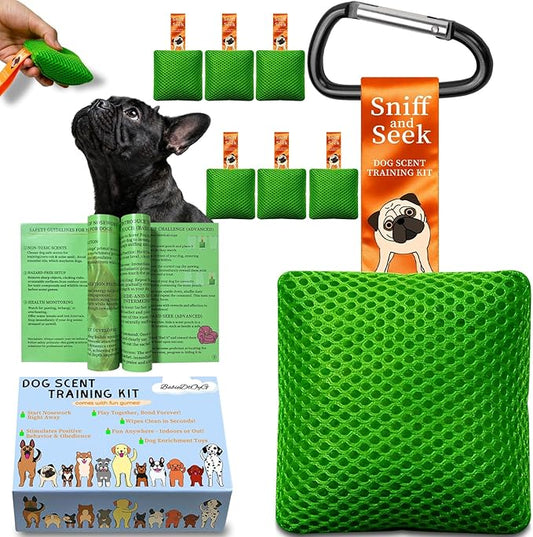 Dog Scent Training kit, Brain Games, Hide and Seek Toys - Fun Nose Work Games, Sniff and Seek Sniffing Toys, Nosework Kit, Scent Work Kit for All Ages Dog (Green)