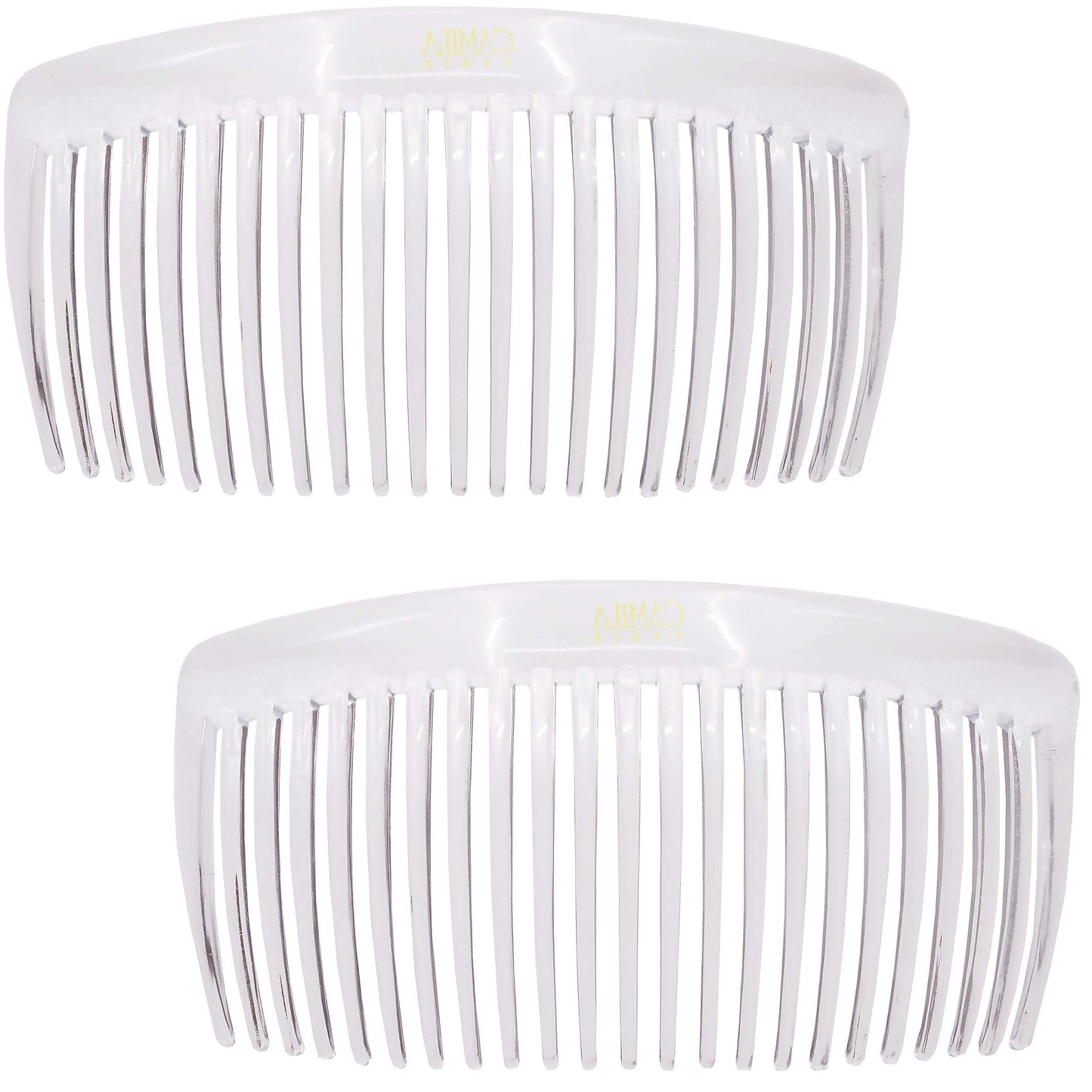 Camila Paris Cp2911 French Side Combs Large Curved, Clear French Twist Hair Combs Decorative, Strong Hold Hair Clips For Women B