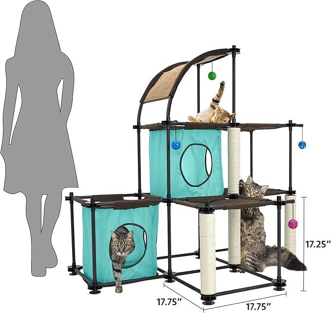 Kitty City Claw Indoor Mega Kit Cat Furniture, Corrugate Cat Scratcher, Cat Bed