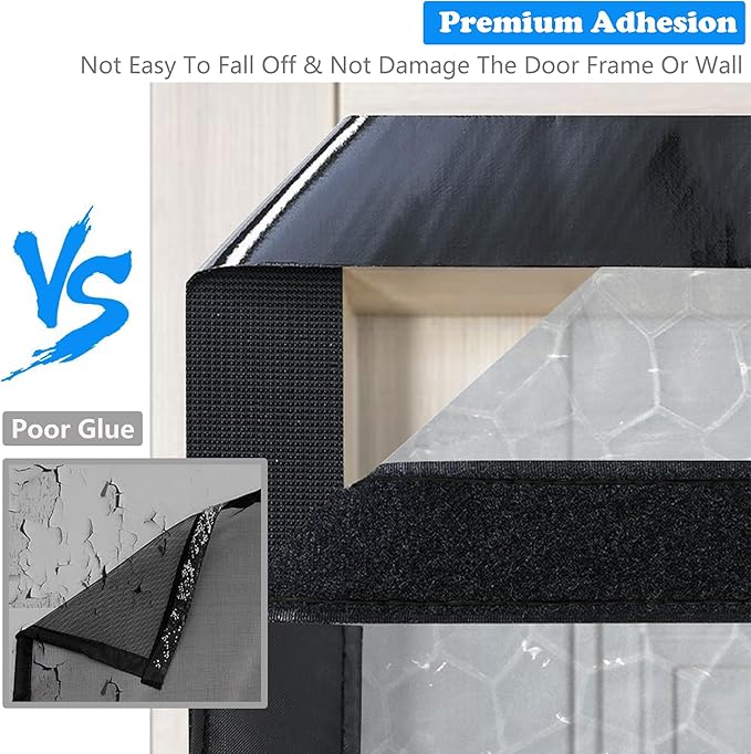 RELIANCER Magnetic Thermal Insulated Door Curtain,Waterproof EVA Door Cover,Fit Doors Size Up to 34"x78",Temperature Protection Insulated Doorway Curtain Partition,Patio Self-Closing Doors Net Screen