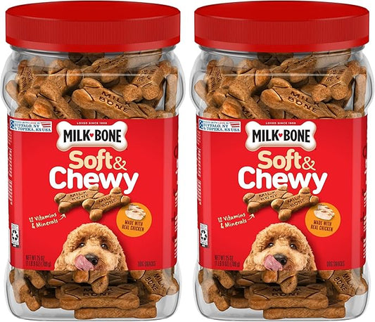 Milk-Bone Soft & Chewy Chicken Recipe Dog Treats, 25 Ounces (1 Count) (Pack of 2)