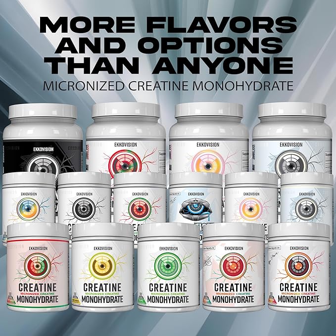 Creatine Monohydrate Powder, Micronized, Puckin' Blue Razz, Pre Workout & Post Workout Supplement for Men & Women, Energy Support, Easy to Mix in Shakes, Smoothies & Beverages, 50 Servings