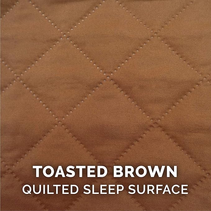 Furhaven Orthopedic Dog Bed for Large Dogs w/ Removable Bolsters & Washable Cover, For Dogs Up to 125 lbs - Quilted Sofa - Toasted Brown, Jumbo Plus/XXL