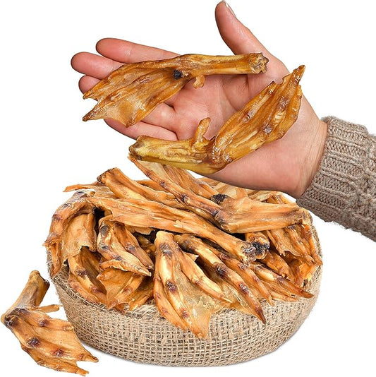 All Natural Duck Feet Dog Treats (20 pcs) | Dehydrated for Freshness | Supports Joint Health with Glucosamine and Chondroitin | Promotes Dental Hygiene | Perfect for Small and Medium Dogs