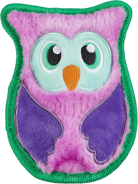 Outward Hound Durablez Minis – Squeaky Plush Dog Toy, No Stuffing for Less Mess, Interactive & Tough, Jumbo Squeaker, Puppies & Small Dogs, Owl, 5.8"