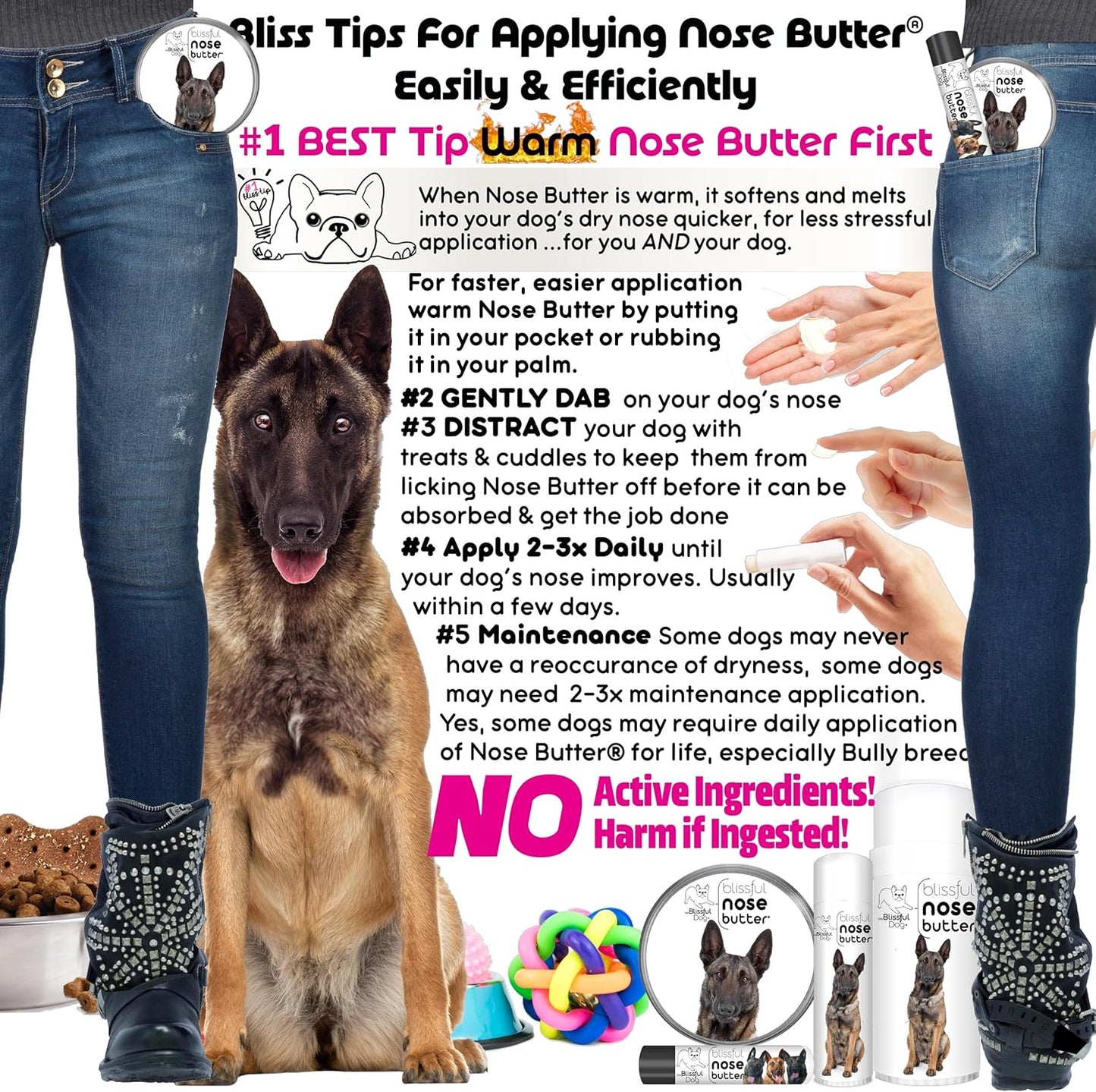 The Blissful Dog Belgian Malinois Unscented Nose Butter, 16oz