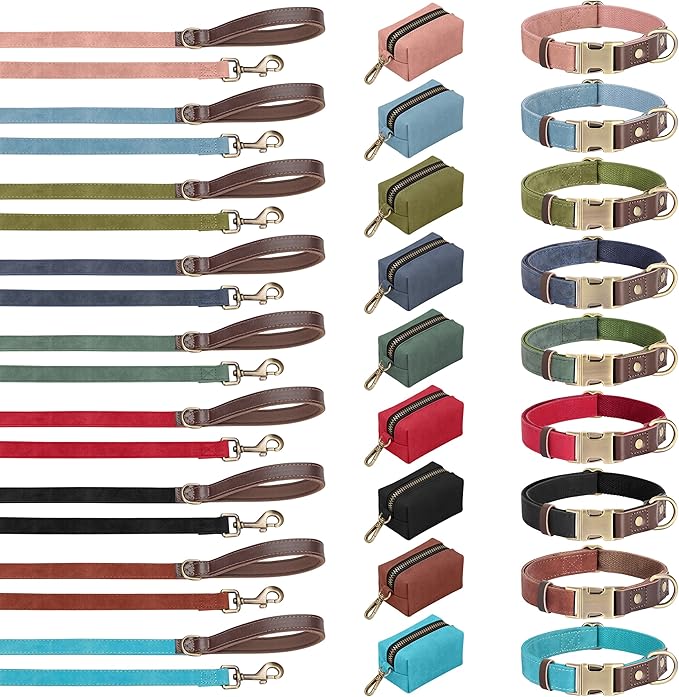 Didog Soft PU Leather Dog Collars for Small Dogs,Classic Adjustable Dog Collars with Quick Release Metal Buckle,Easy Clean and Comfortable with Nylon Lining,Reddish Brown,S Neck 11-15"