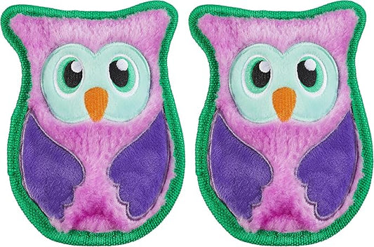 Outward Hound Durablez Minis – Squeaky Plush Dog Toy,No Stuffing for Less Mess,Interactive & Tough,Jumbo Squeaker,Puppies & Small Dogs,Owl,5.8",(Pack of 2)