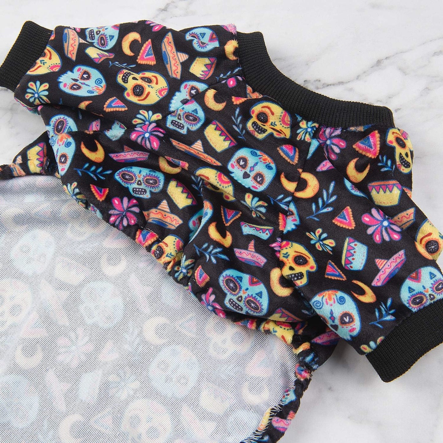 CuteBone Small Dogs Outfit Soft Puppy Onesies Pjs Halloween Dog Pajamas Pet Coat Cat Apparel Comfy Doggie Jumpsuit Bodysuit for All Seasons P73XXL