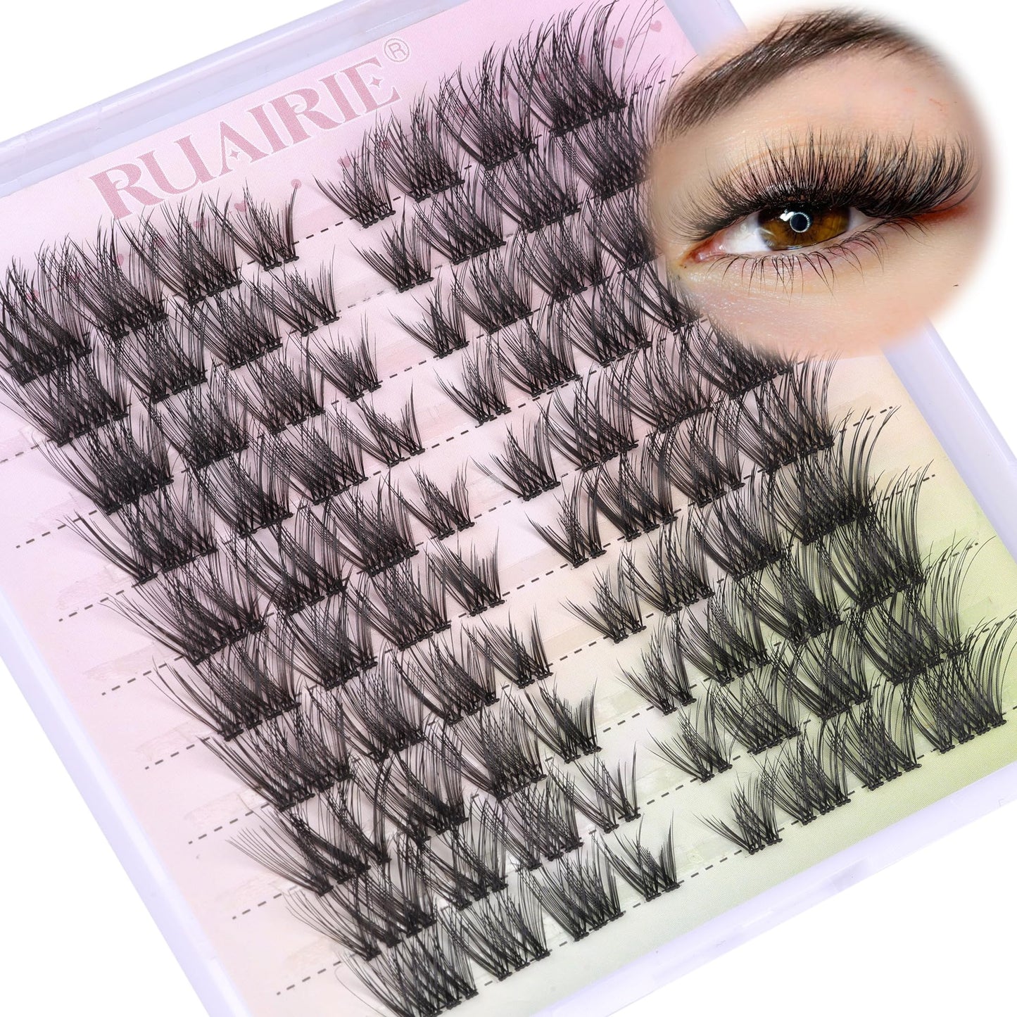 Lash Clusters Eyelash Extensions Wispy Eyelash Clusters 80Pcs 8-16Mm Individual Lashes Extensions Natural Cluster Lashes Clear B