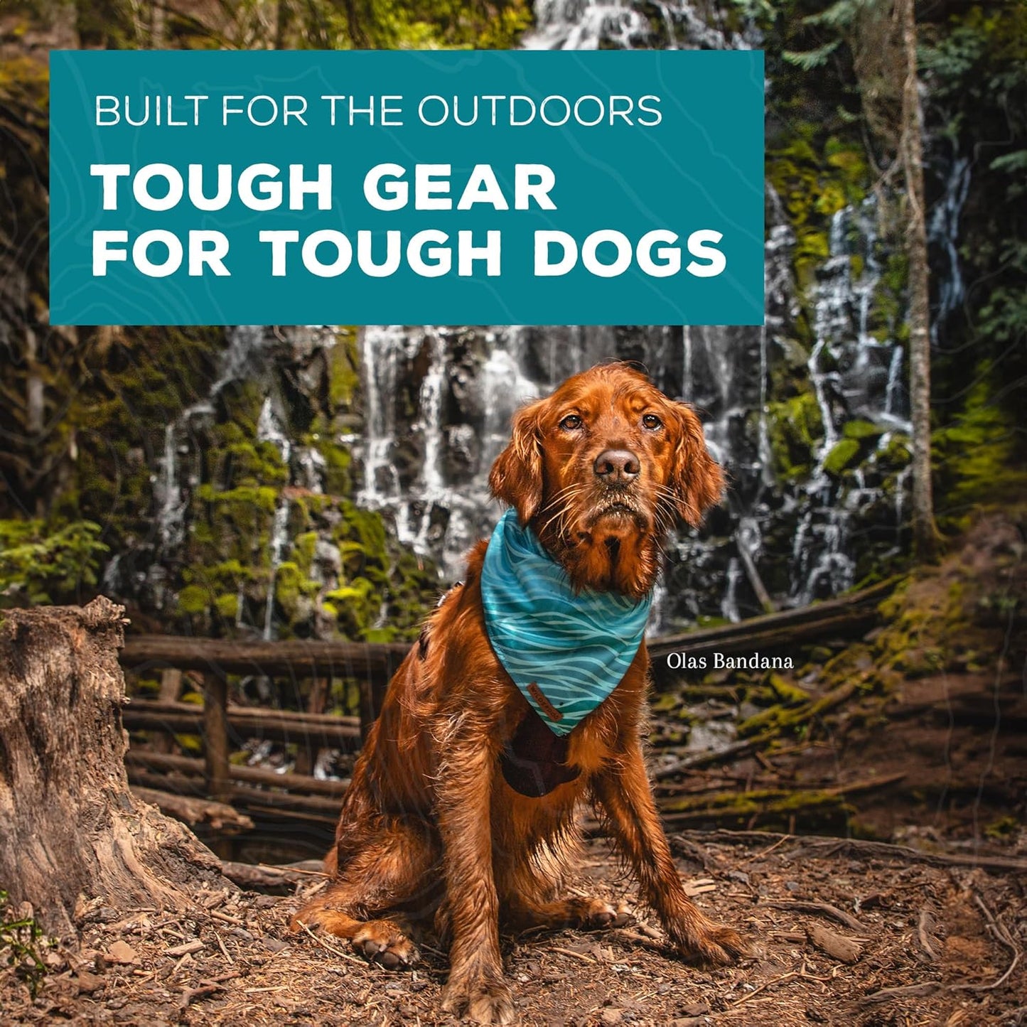 Wilderdog Dog Bandana with Lightweight Quick Drying Poly-Blend Mesh Material in Agave