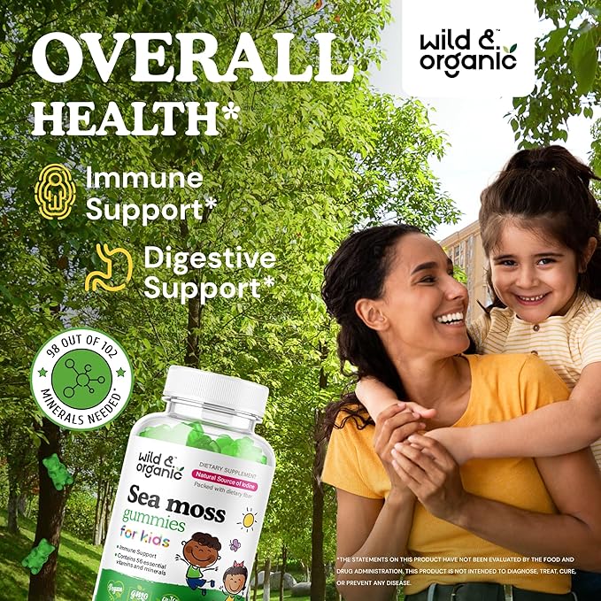 Wild & Organic Sea Moss Gummies for Kids & Immune Support Gummies