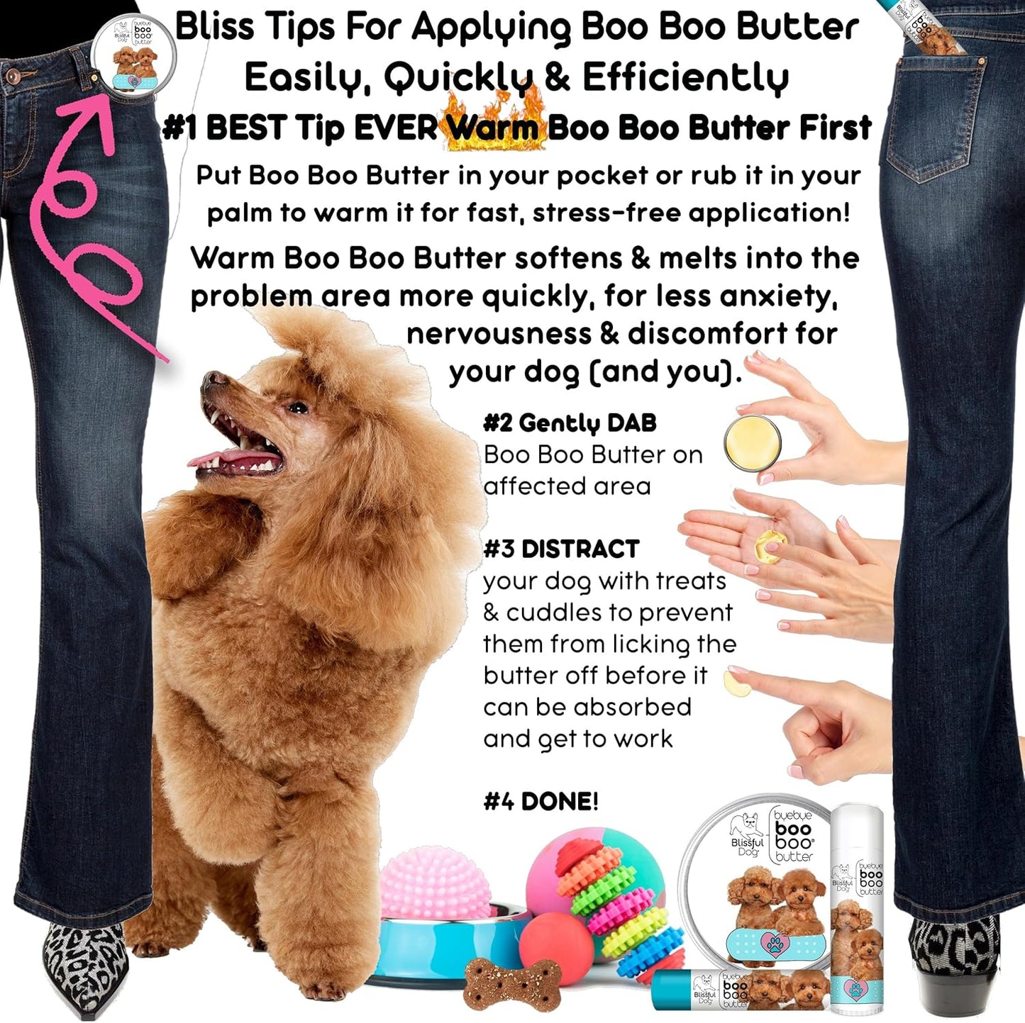 The Blissful Dog .15 oz Tube Poodle Booboo Butter